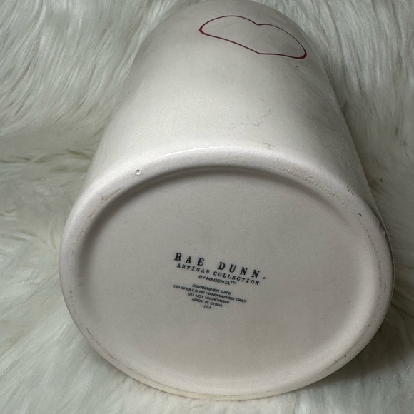 Rae Dunn Tall Skinny Canister with Red Heart (no lid) - Picture 3 of 4